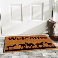 Calloway Mills Horses Welcome Outdoor Rectangular Doormat