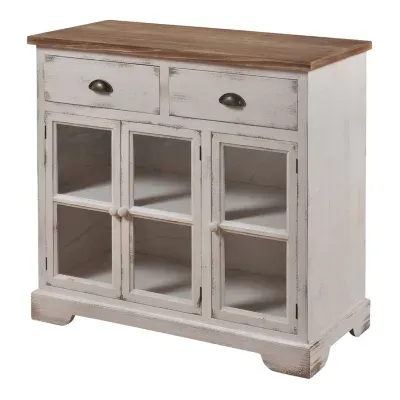 Shabby Chic 3 Door and 2 Drawer Accent Cabinet