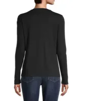 St. John's Bay Womens V Neck Long Sleeve T-Shirt