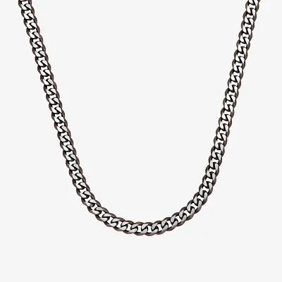 Stainless Steel Solid Curb Chain Necklace