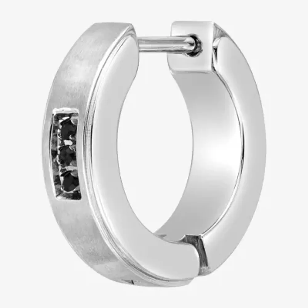 Cubic Zirconia Stainless Steel 14mm Single Earring