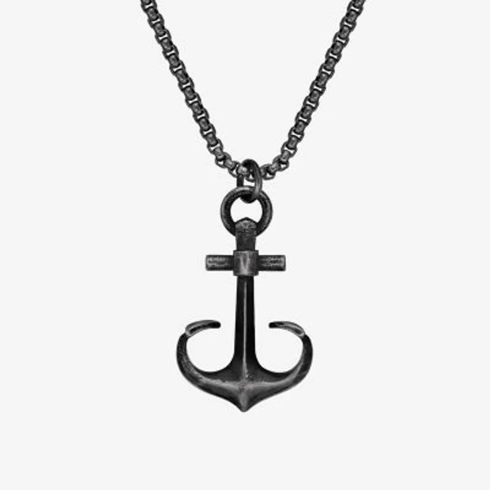 J.P. Army Men's Jewelry Stainless Steel 24 Inch Box Pendant Necklace |  Hamilton Place