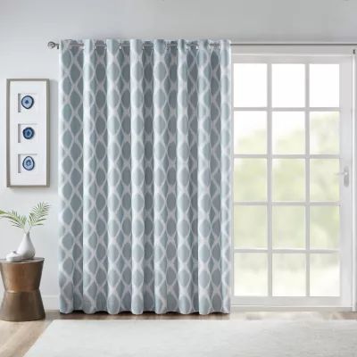 Sunsmart Kagen 100"W X 84"L Energy Saving Blackout Grommet Top Single Patio Door Curtain