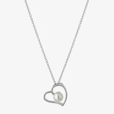 Silver Treasures Sterling Silver 16 Inch Cable Heart Pendant Necklace