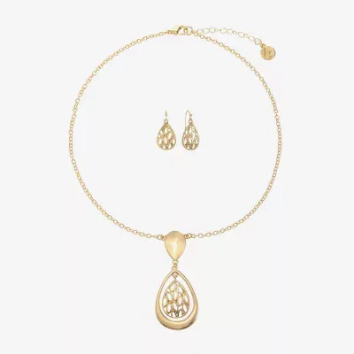 Liz Claiborne Filigree Pendant Necklace And Teardrop Earring 2-pc. Jewelry Set