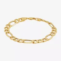 10K Gold 10 Inch Hollow Figaro Link Bracelet