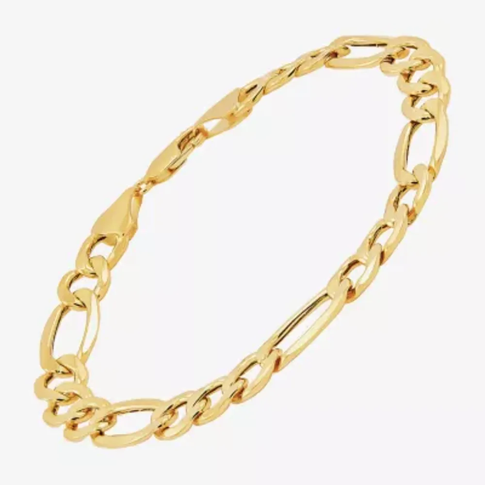 10K Gold 10 Inch Hollow Figaro Link Bracelet