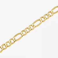 10K Gold 10 Inch Hollow Figaro Link Bracelet