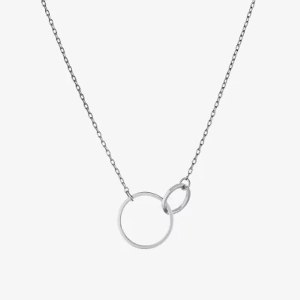 Silver Treasures Sterling Silver 16 Inch Link Round Pendant Necklace