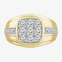 (G-H / Si2) Mens 1 1/2 CT. T.W. Lab Grown Diamond 10K Gold Fashion Ring