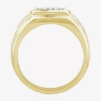 (G-H / Si2) Mens 1 1/2 CT. T.W. Lab Grown Diamond 10K Gold Fashion Ring