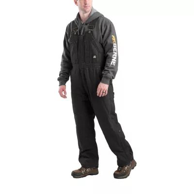 Berne Highland Washed Insulated Bibs Mens Workwear Overalls