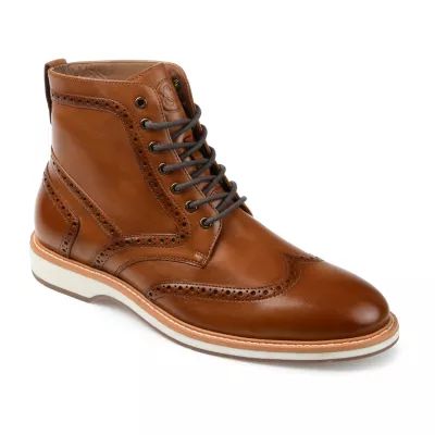 Thomas And Vine Mens Enzzo Flat Heel Lace-Up Boots