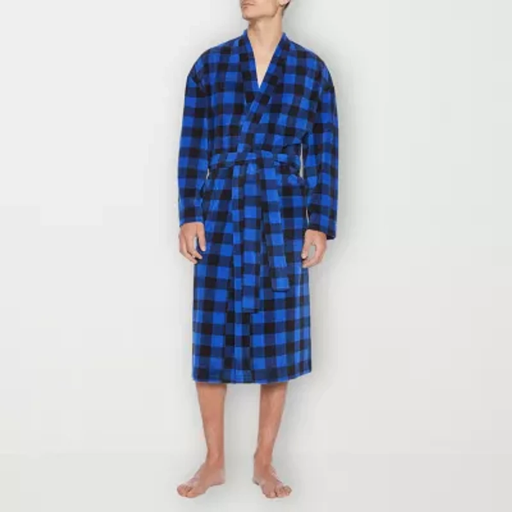 Residence Mens-Big Fleece Kimono Robes Long Sleeve Length