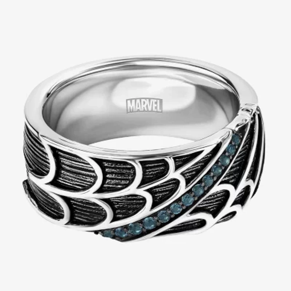 Marvel Fine Jewelry Genuine Blue Topaz Sterling Silver Spiderman Band