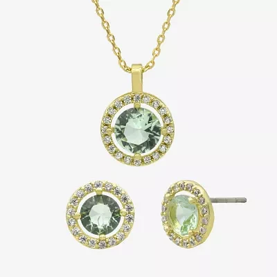 Sparkle Allure 2-pc. Cubic Zirconia 14K Gold Over Brass Round Jewelry Set