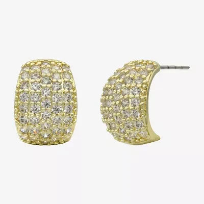 Sparkle Allure Cubic Zirconia 14K Gold Over Brass Hoop Earrings