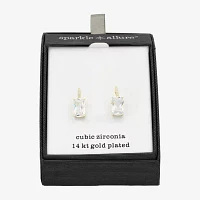 Sparkle Allure Cubic Zirconia 14K Gold Over Brass Drop Earrings