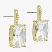 Sparkle Allure Cubic Zirconia 14K Gold Over Brass Drop Earrings