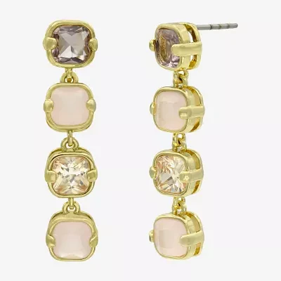 Sparkle Allure Cubic Zirconia 14K Gold Over Brass Drop Earrings