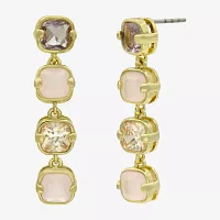 Sparkle Allure Cubic Zirconia 14K Gold Over Brass Drop Earrings