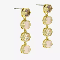 Sparkle Allure Cubic Zirconia 14K Gold Over Brass Drop Earrings