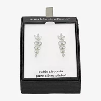 Sparkle Allure Cascade Cubic Zirconia Pure Silver Over Brass Drop Earrings