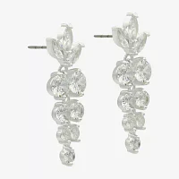 Sparkle Allure Cascade Cubic Zirconia Pure Silver Over Brass Drop Earrings