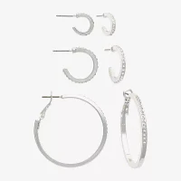 Mixit Hypoallergenic 3 Pair Glass Earring Set