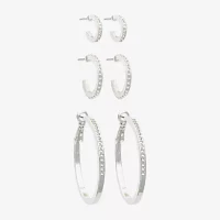 Mixit Hypoallergenic 3 Pair Glass Earring Set