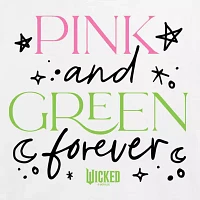 Juniors Movie Pink And Green Forever Cropped Tee Womens Crew Neck Short Sleeve Wicked Graphic T-Shirt