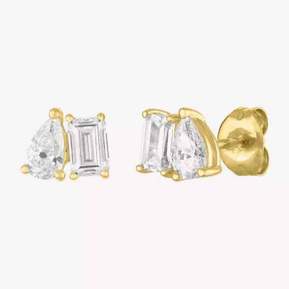 Diamond Addiction (G-H / Si2-I1) 1 CT. T.W. Lab Grown White Diamond 10K Gold Pear Stud Earrings