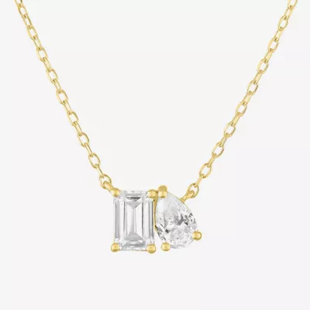 Diamond Addiction (G-H / Si2-I1) Womens 1 CT. T.W. Lab Grown White Diamond 10K Gold Pear Pendant Necklace