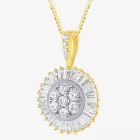 (G / Si2) Womens 2 CT. T.W. Lab Grown White Diamond 14K Gold 14K White Gold Round Pendant Necklace