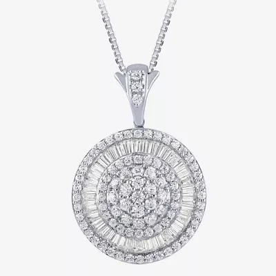 (G / Si2) Womens 2 CT. T.W. Lab Grown White Diamond 14K White Gold Round Pendant Necklace