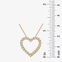 I / I1) Womens 1 CT. T.W. Lab Grown White Diamond 10K Gold Heart Pendant Necklace