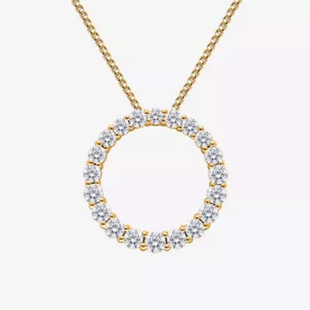 (I / I1) Womens 1 CT. T.W. Lab Grown White Diamond 10K Gold Heart Pendant Necklaces