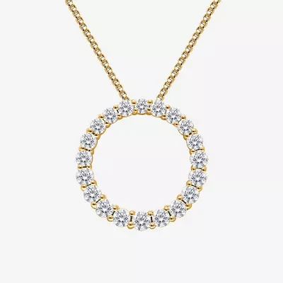 (I / I1) Womens 1 CT. T.W. Lab Grown White Diamond 10K Gold Heart Pendant Necklaces