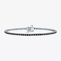 Diamond Addiction 2 CT. T.W. Natural Black Diamond 10K White Gold 7.25 Inch Tennis Bracelet