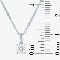 (G-H / Si2-I1) Womens 1/2 CT. T.W. Lab Grown White Diamond 10K Gold Round Pendant Necklace