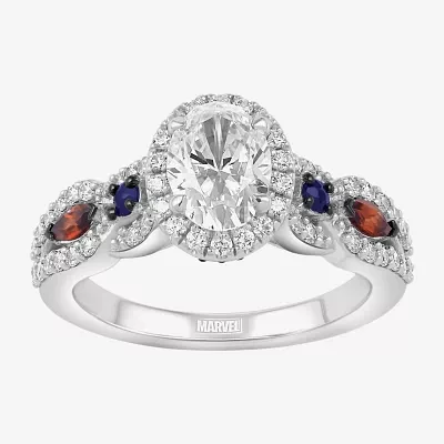 Infinity Star Lab Grown Diamonds Womens 1 1/ CT. White Diamond 14K Gold Spiderman Side Stone Engagement Ring