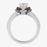 Infinity Star Lab Grown Diamonds Womens 1 1/4 CT. White Diamond 14K Gold Captain America Side Stone 3-Stone Engagement Ring