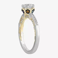 Infinity Star Lab Grown Diamonds Womens 1 1/5 CT. White Diamond 14K Two Tone Gold Side Stone Engagement Ring