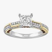 Infinity Star Lab Grown Diamonds Womens 1 / CT. White Diamond 14K Two Tone Gold Iron Man Side Stone Engagement Ring