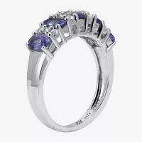 Womens Genuine Purple Tanzanite Sterling Silver Oval Cocktail Ring