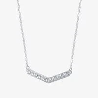 Yes, Please! Womens 1/10 CT. T.W. Natural Diamond Sterling Silver Chevron Necklaces