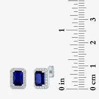 Yes, Please! Lab Created Blue Sapphire Sterling Silver 8mm Stud Earrings