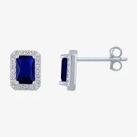 Yes, Please! Lab Created Blue Sapphire Sterling Silver 8mm Stud Earrings