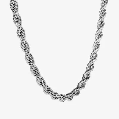 Stainless Steel 24 Inch Rope Chain Necklace