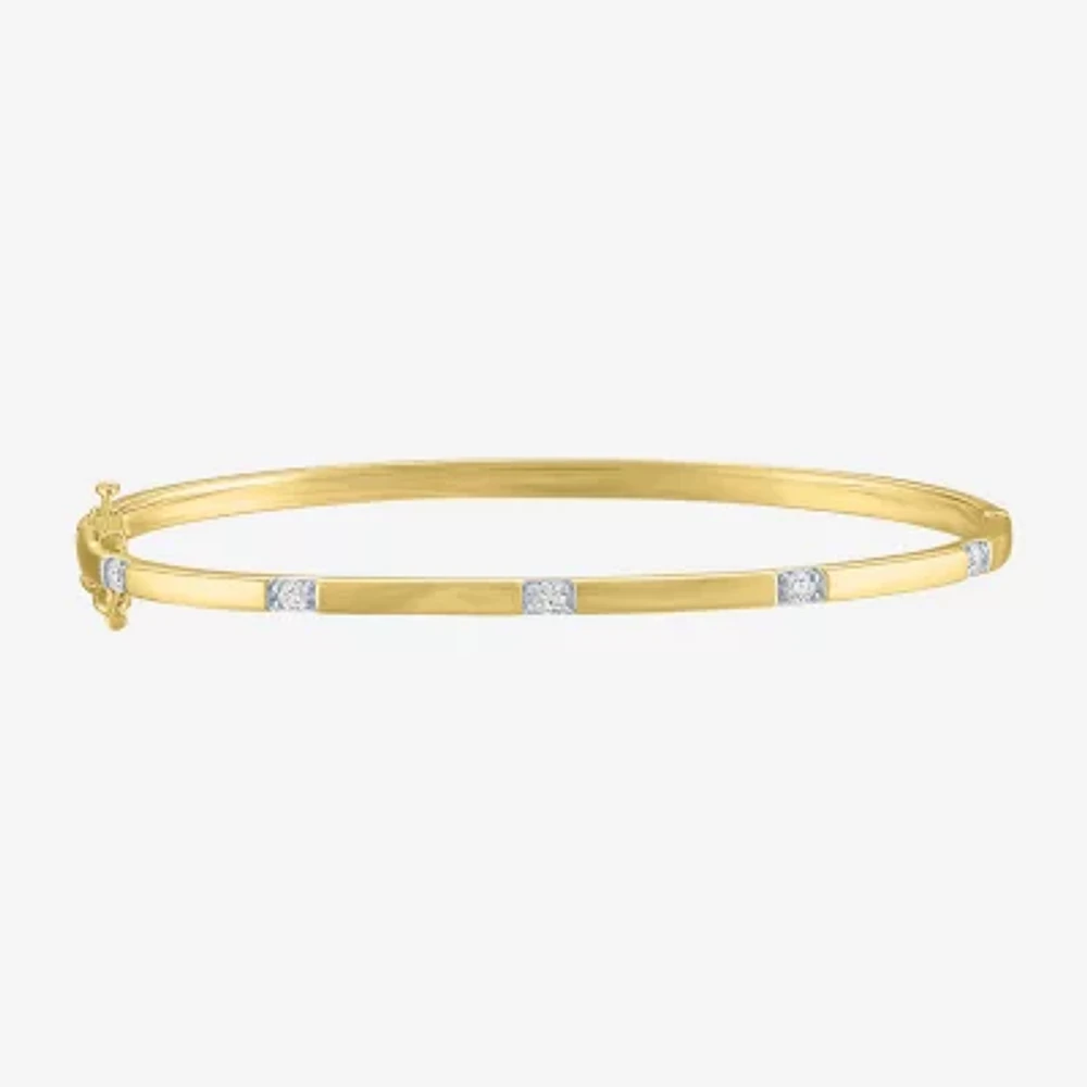 Diamond Addiction (G-H / I1-I2) 1/ CT. T.W. Lab Grown White Diamond 14K Gold Over Silver Sterling Silver Bangle Bracelet